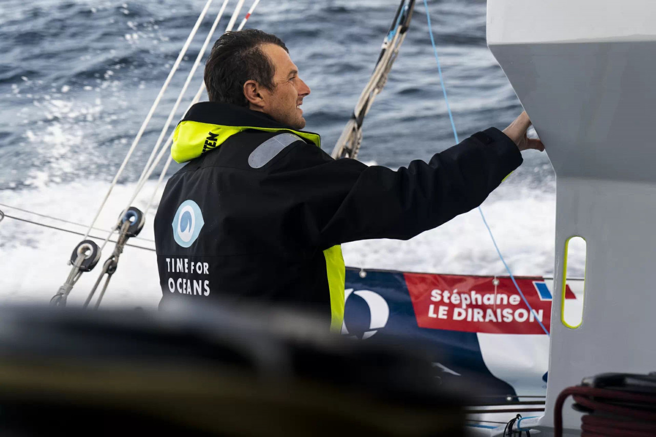 À bord de l'IMOCA Time for ocean de Stéphane Le Diraison